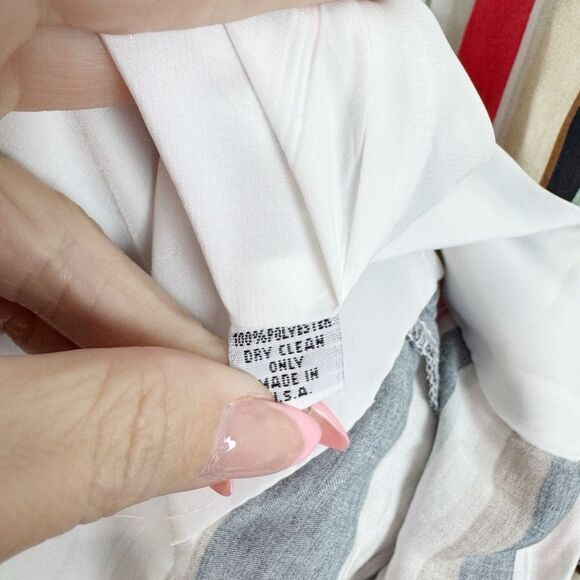 HUTCH | Bold Vertical Striped Faux Wrap Short Sleeve Dress Women’s Size Large - Picture 7 of 9